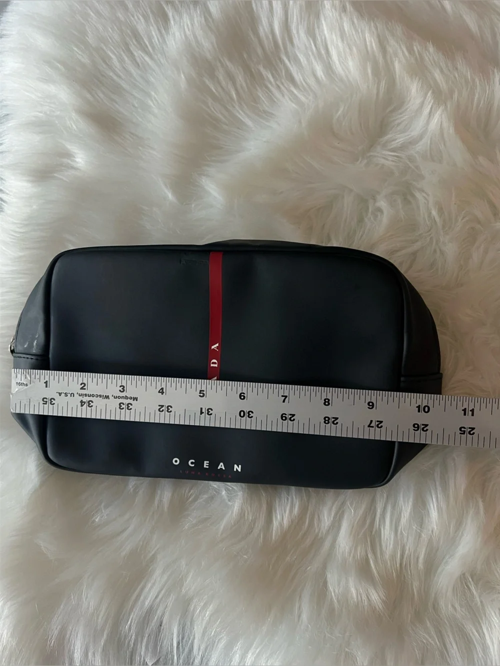 Prada Luna Rossa Ocean Black travel pouch Toiletry Bag